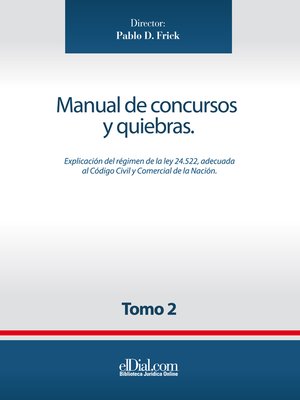 cover image of Manual de concursos y quiebras--Tomo 2